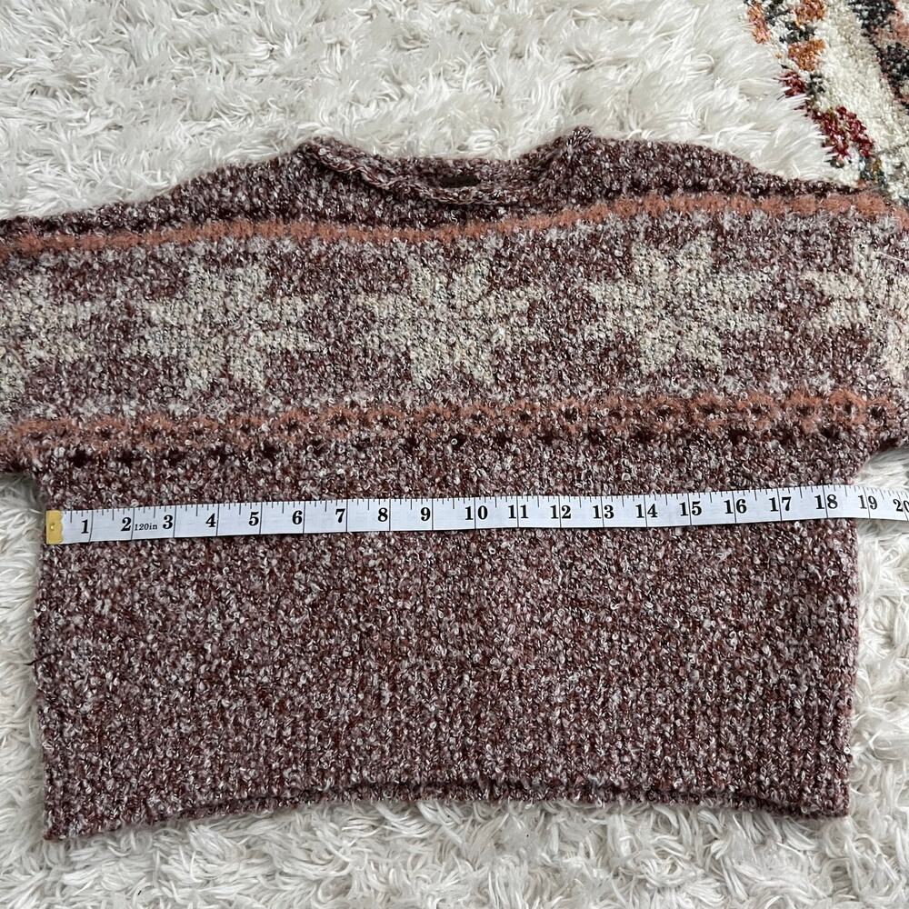 Free People Gingerbread Snowflake Cropped Pullover Sweater Size XS - Picture 6 of 7
